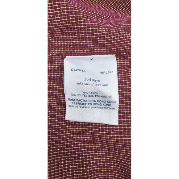 Ted Baker SZ 5 (XL or XXL?) Button-Up Dress Shirt‎ Long Sleeve Collared Mens Red - Picture 5 of 10